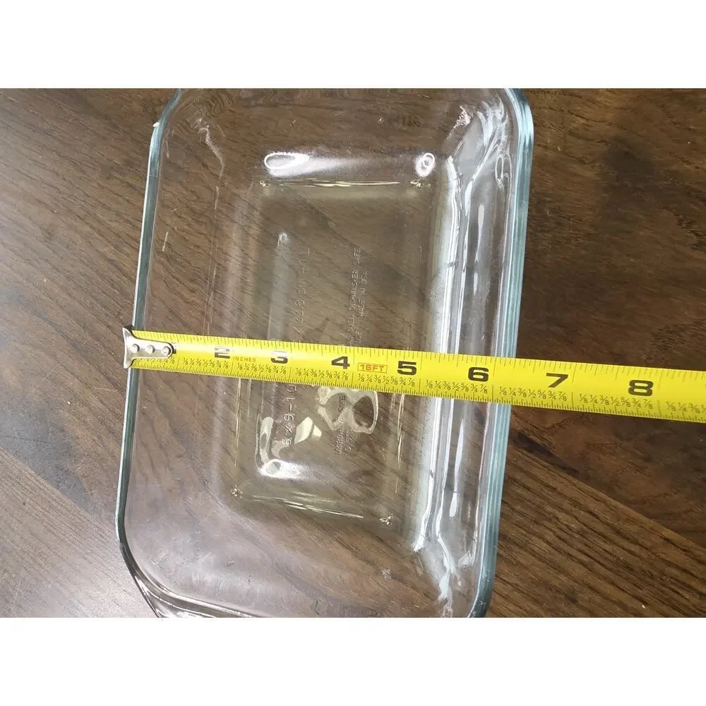 Vintage Clear Glass Loaf‎ Pan 6x9 Inch 1 Quart Baking Dish Made in USA